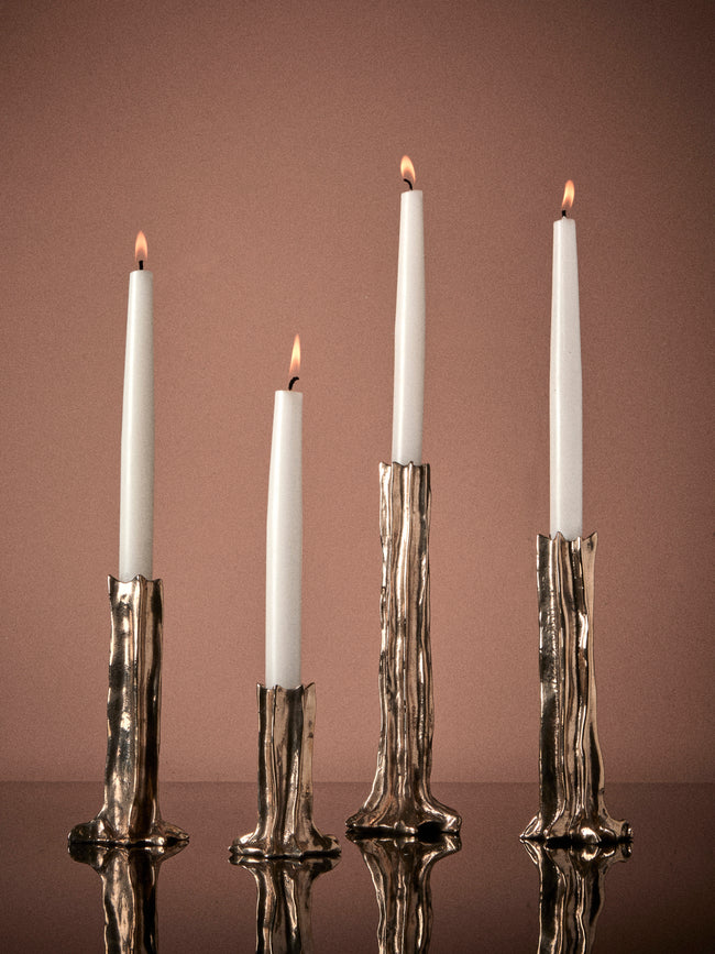 Studio Palatin - | Set of 4 | Arbor Bronze Candlesticks - Brown - ABASK
