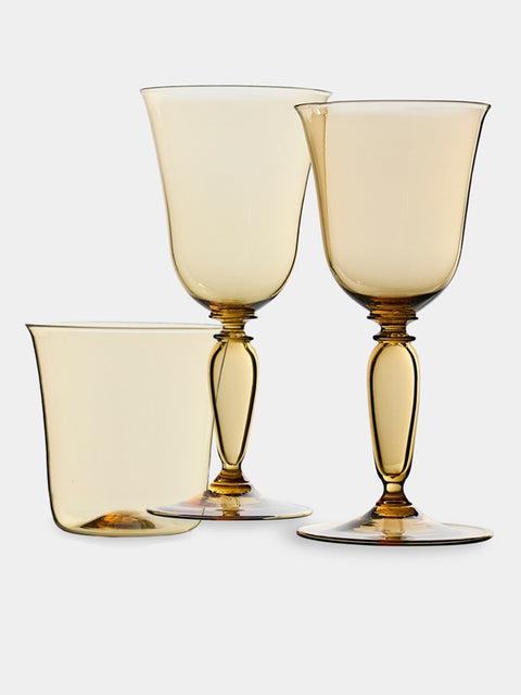 Yali Glass - Roma Hand-Blown Murano Glass Collection - Yellow - ABASK - 