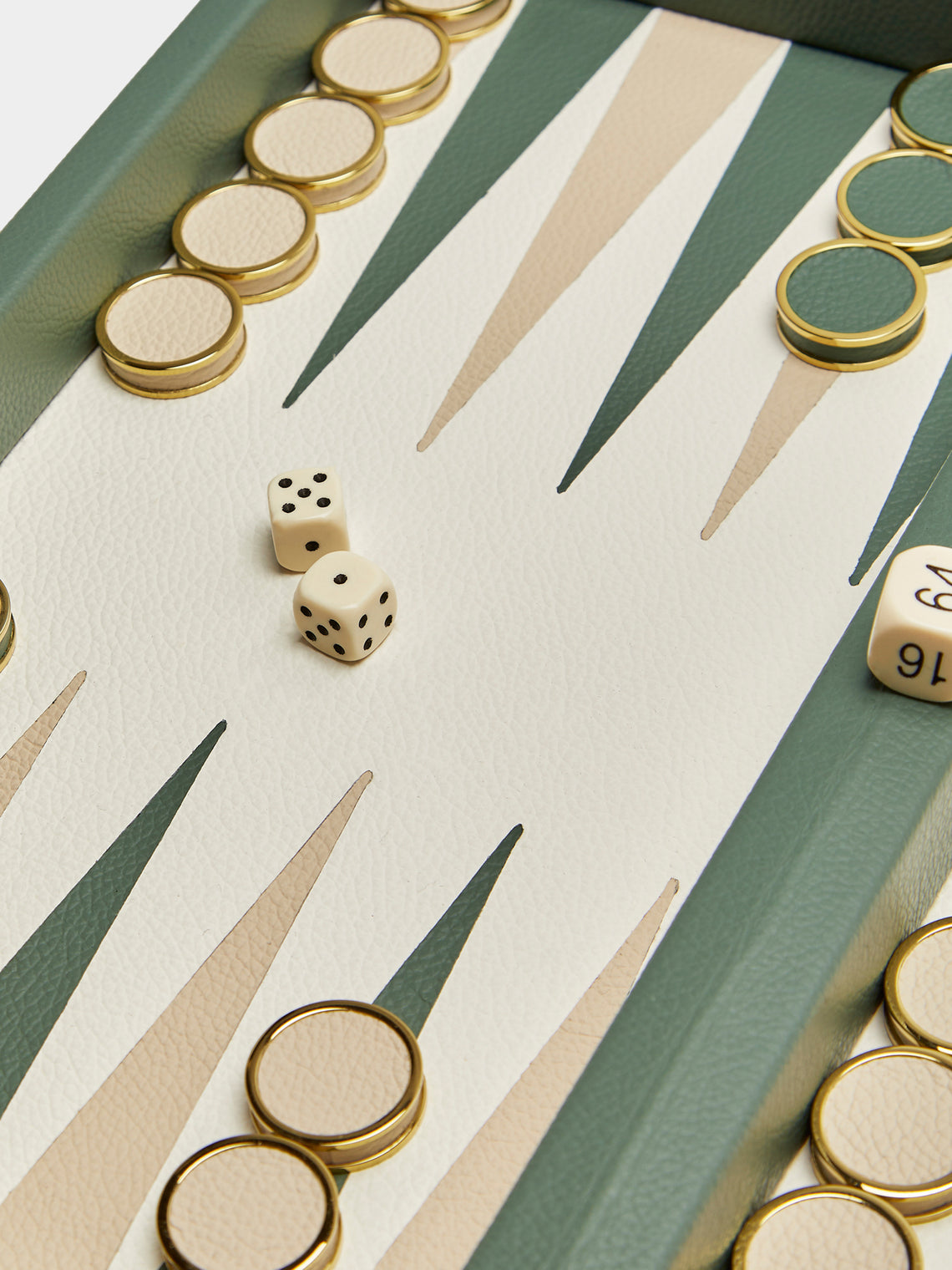 Geoffrey Parker - Leather Travel Backgammon Set - Green - ABASK