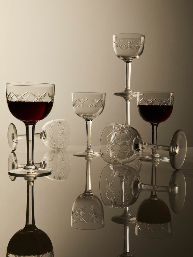 Antique and Vintage - 1940s Crystal Wine Glasses (Set of 15) - Clear - ABASK