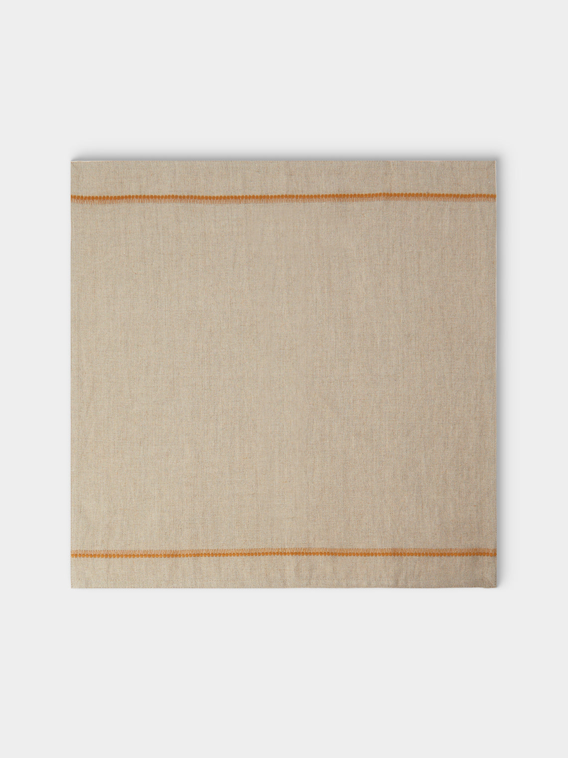 Chamois - | Set of 4 | Embroidered Linen Napkins - Beige - ABASK