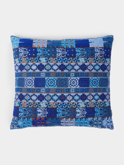 Kissweh - Malak Hand-Embroidered Cotton Cushion -  - ABASK - 