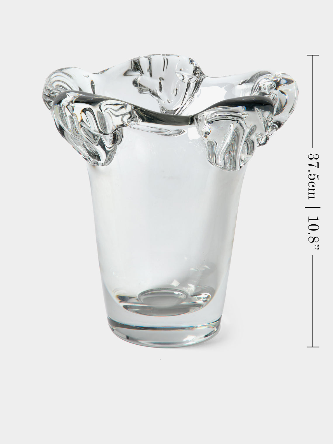 Antique and Vintage - 1960s Daum Crystal Vase (11in/27.5cm) - Clear - ABASK