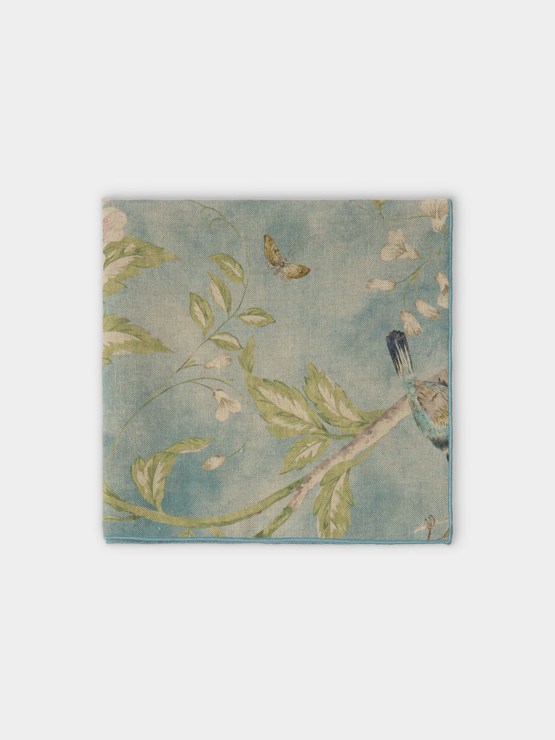 Borgo delle Tovaglie - Filo Affresco Embroidered Linen Extra Large Napkins (Set of 4) - Blue - ABASK