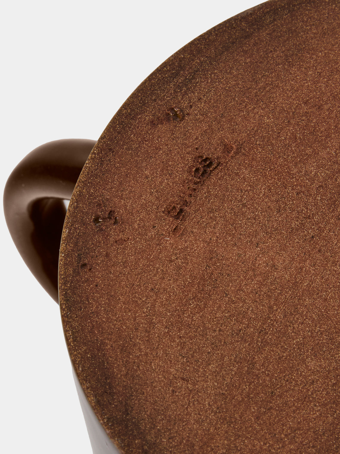Poterie d’Évires - Flowers Hand-Painted Ceramic Straight-Edge Medium Jug - Dark Brown - ABASK