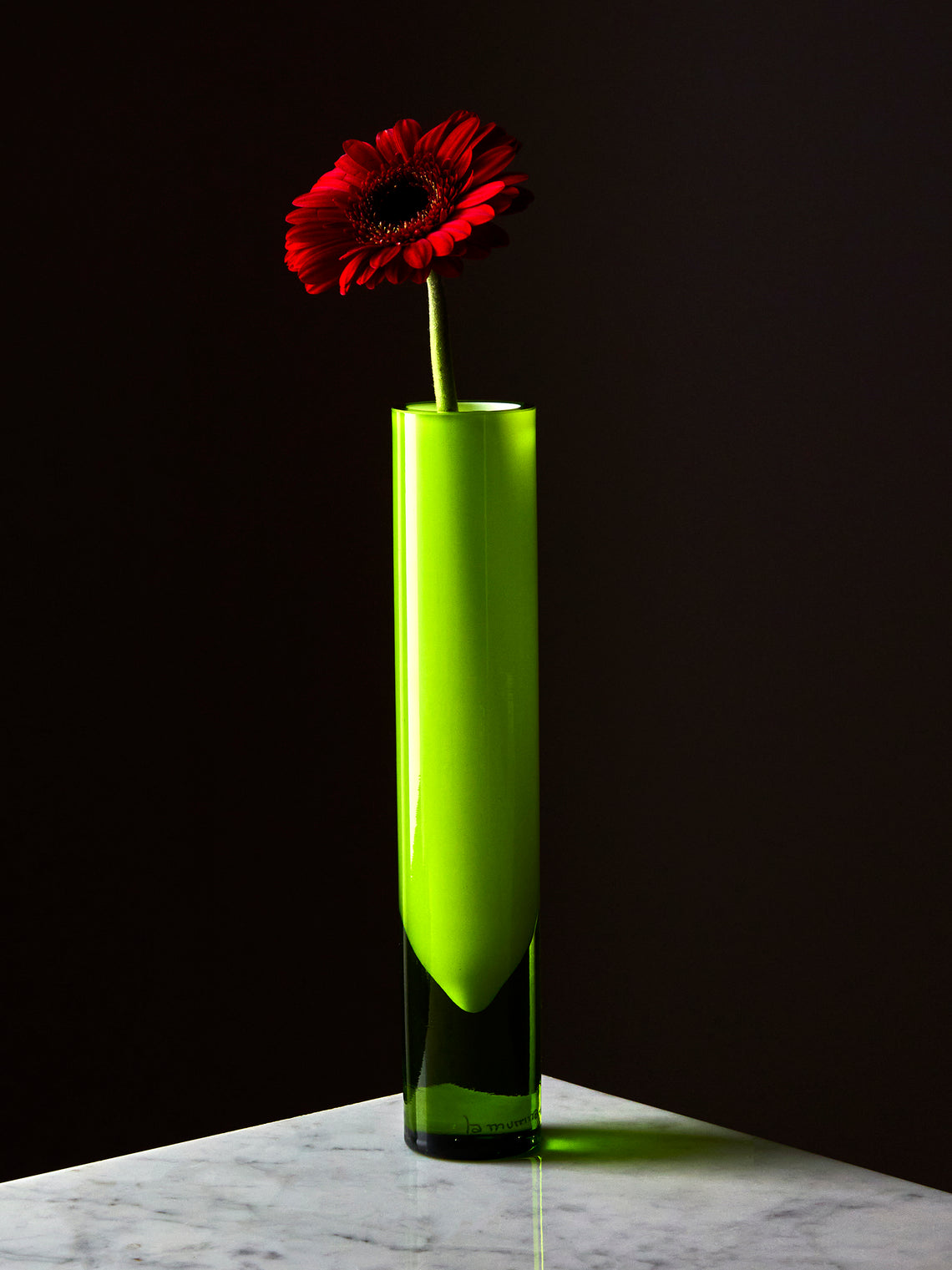 Antique and Vintage - 1960s La Murrina Murano Glass Bud Vase (10in/25cm) - Green - ABASK