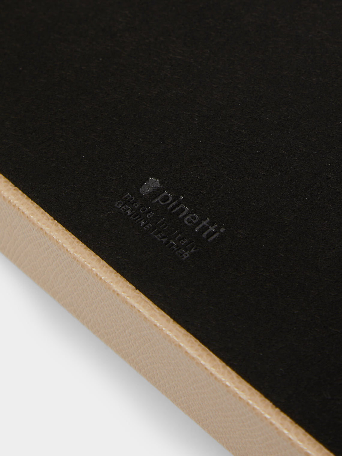 Pinetti - Saturno Leather Tray (12in/30cm) - Taupe - ABASK