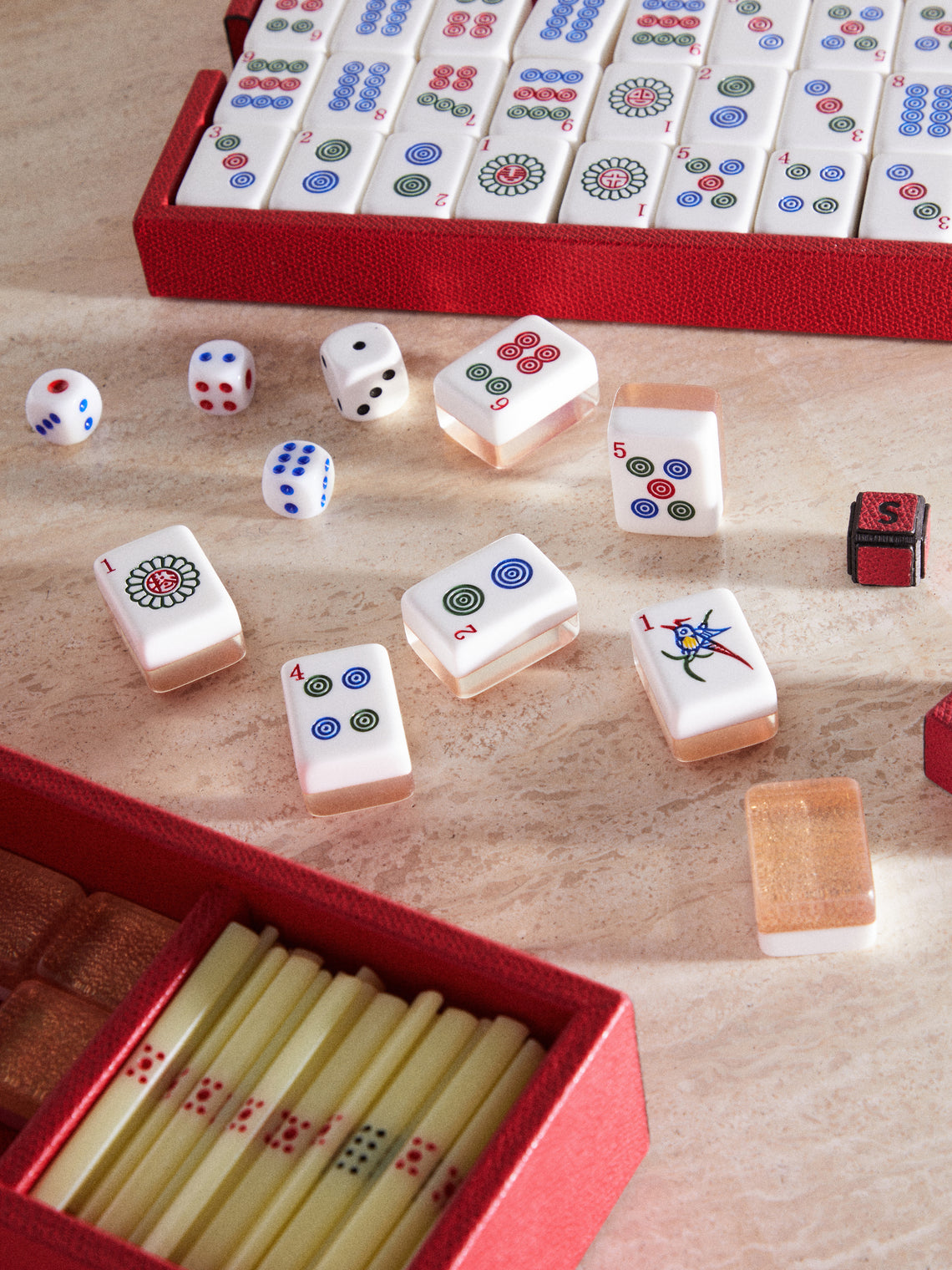 Leather Mahjong Set