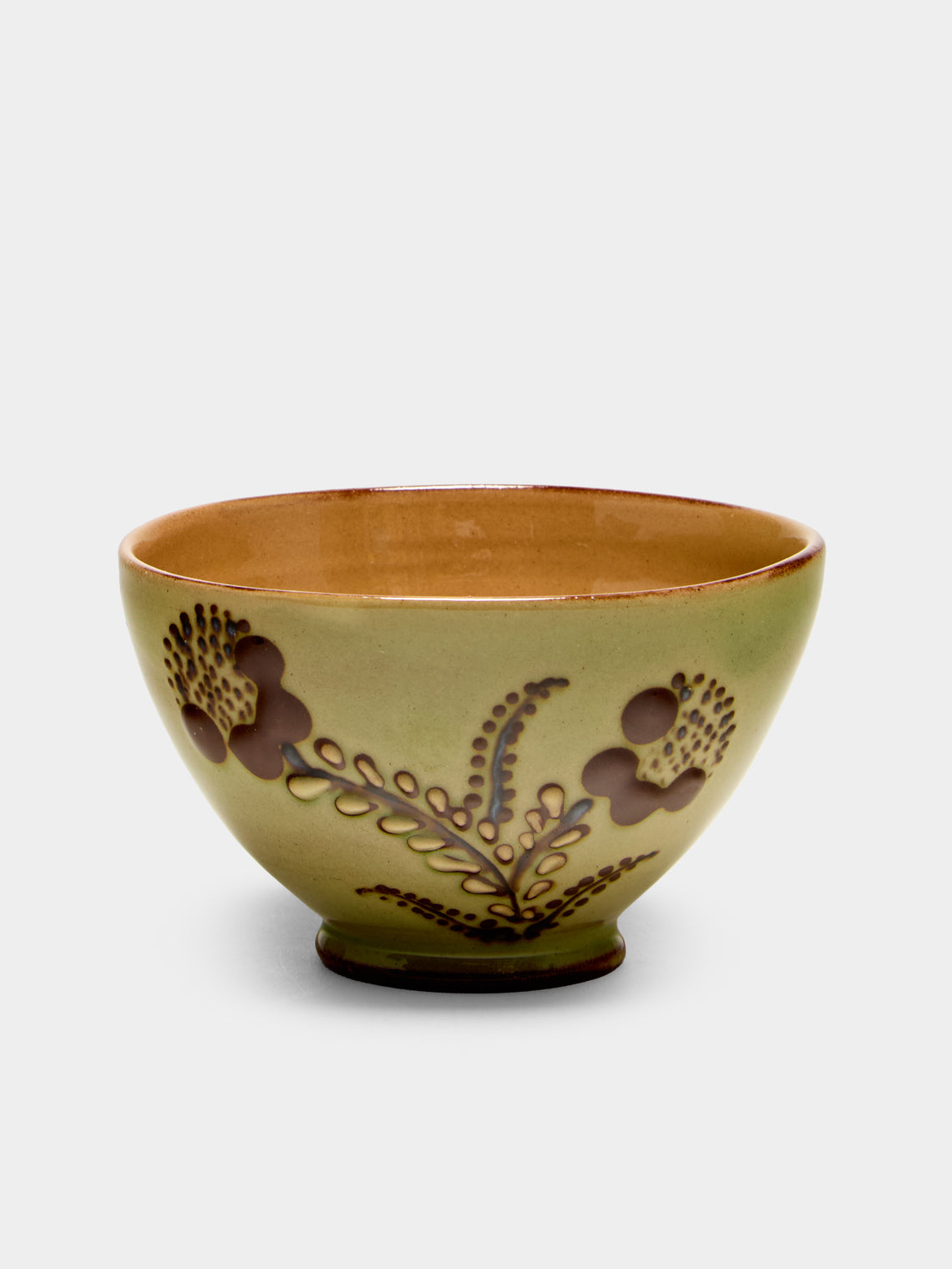 Poterie d’Évires - Flowers Hand-Painted Ceramic Petite Bowls (Set of 6) - Green - ABASK