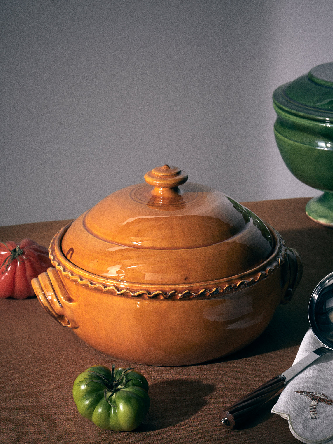 Poterie de Cliousclat - Slipware Lidded Pot - Orange - ABASK