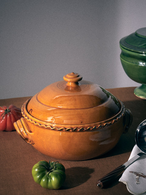 Poterie de Cliousclat - Slipware Lidded Pot - Orange - ABASK