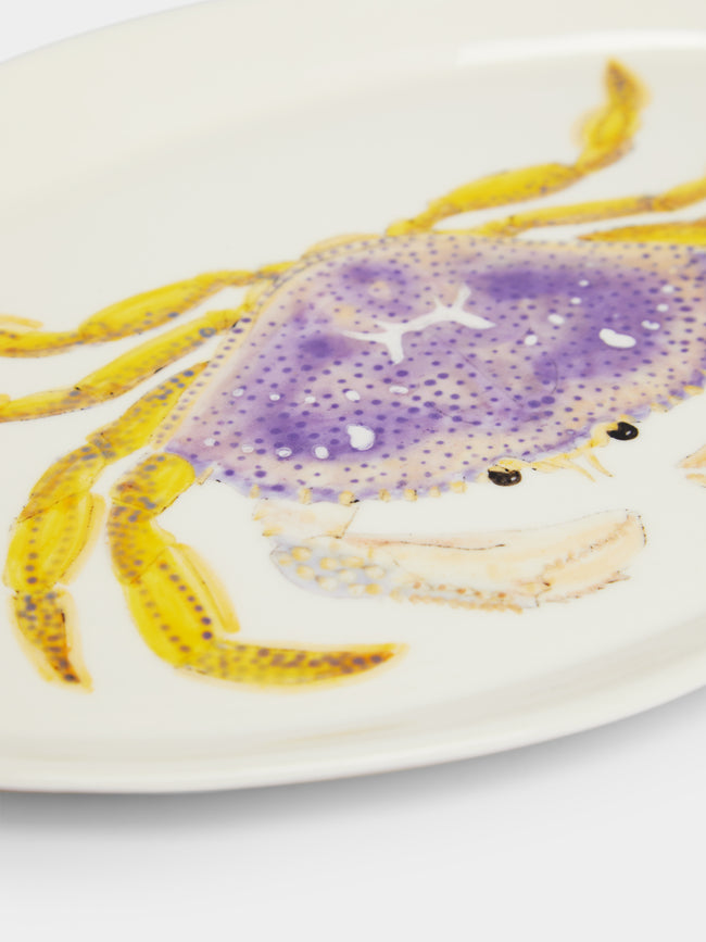 Casa Adams - Dungeness Crab Hand-Painted Porcelain Serving Platter -  - ABASK