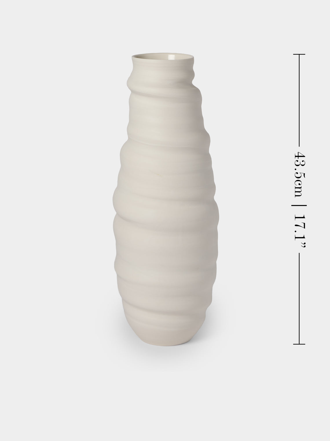 Johanne Coker - No. 5 Hand-Thrown Porcelain Vase (17in/43.5cm) - White - ABASK