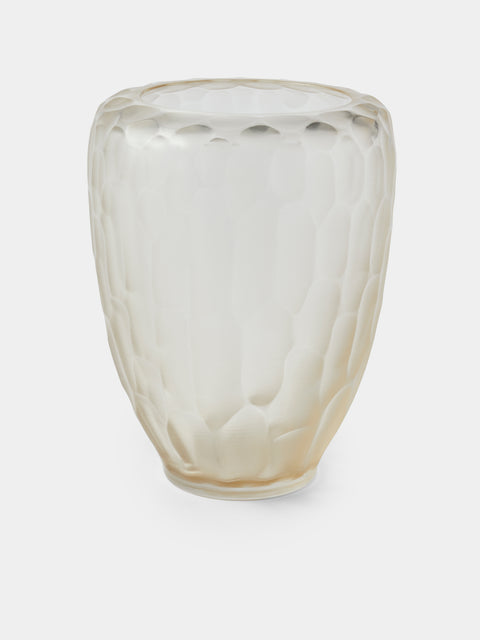 Micheluzzi Glass - Goccia Antico Bamboo Hand-Blown Murano Glass Vase (9in/23.5cm) - Pink - ABASK - 
