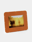 Otzi Studio - Billet Leather & Wood Photo Frame Landscape (7x5 inch Photo) - Natural - ABASK - 