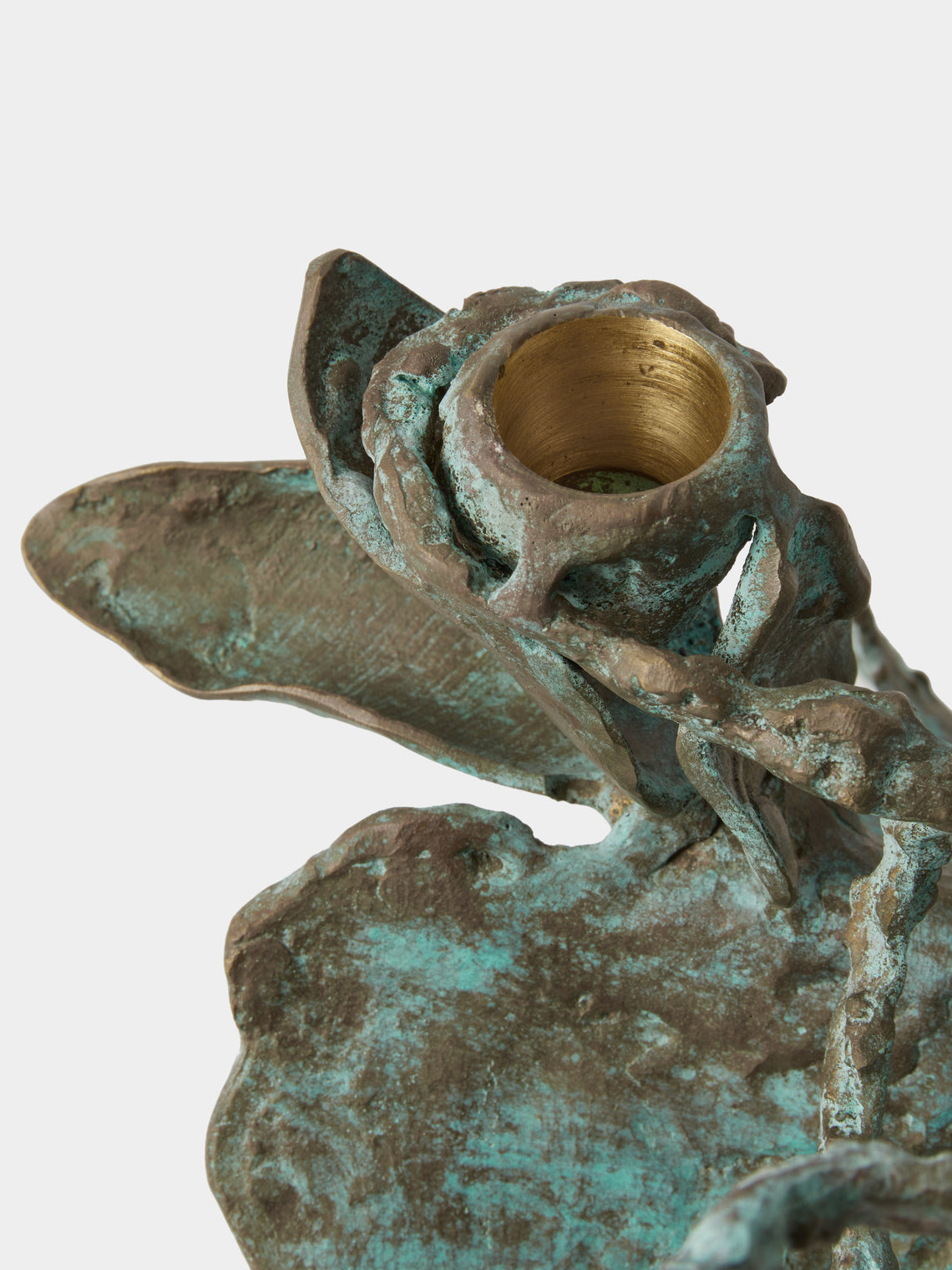Viya - Kusumavana Brass Small Candle Holder - Brass - ABASK