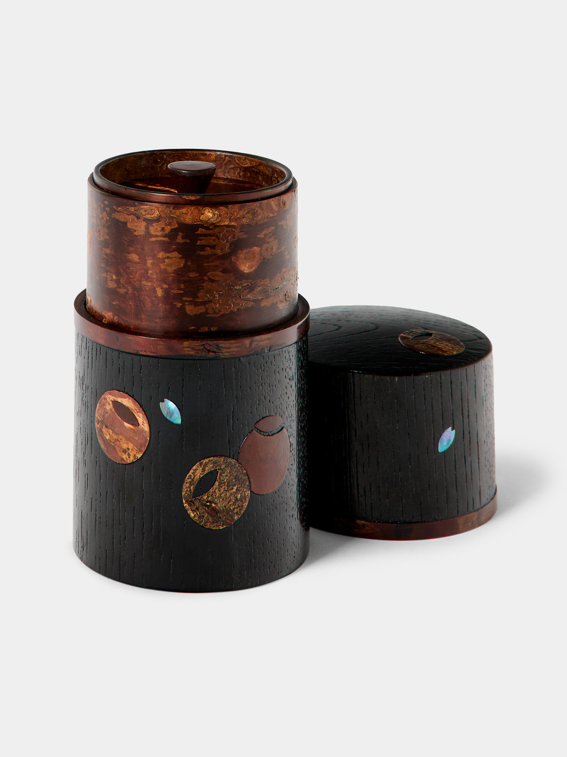 Denshiro - Urasenke Cherry Bark Tea Canister - Black - ABASK