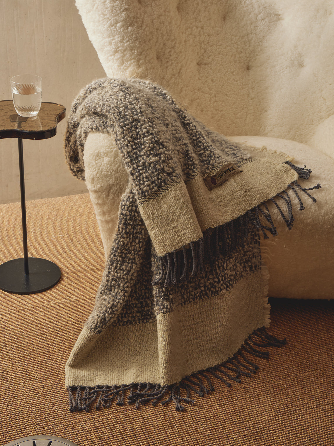 The House of Lyria - Nutrice Mohair and Cotton Throw (78.5in/2m) - Gray - ABASK