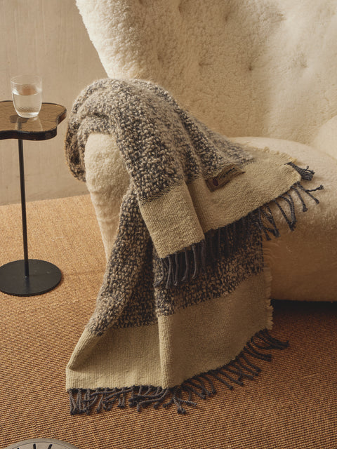 The House of Lyria - Nutrice Mohair and Cotton Throw (78.5in/2m) - Gray - ABASK