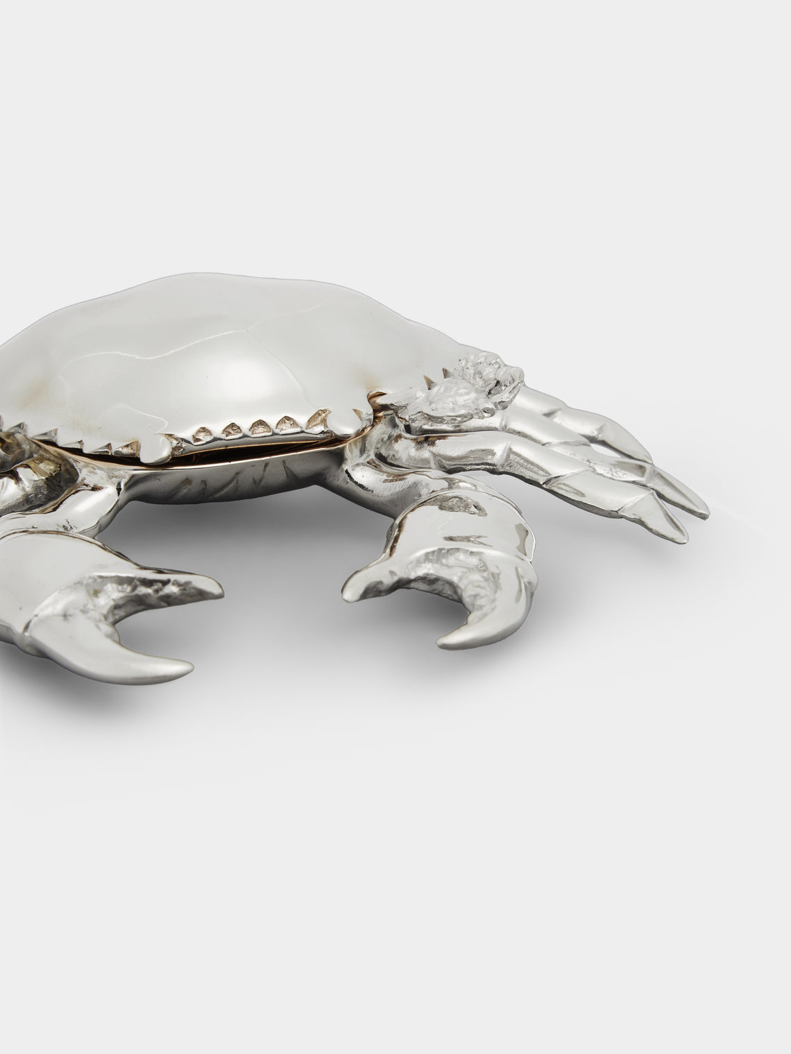 Crab Sterling Silver and Gold Vermeil Salt Cellar with Spoon