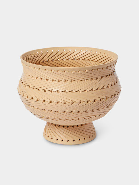 Silver Sentimenti - Gladiator Stoneware and Leather Bowl - Natural - ABASK - 