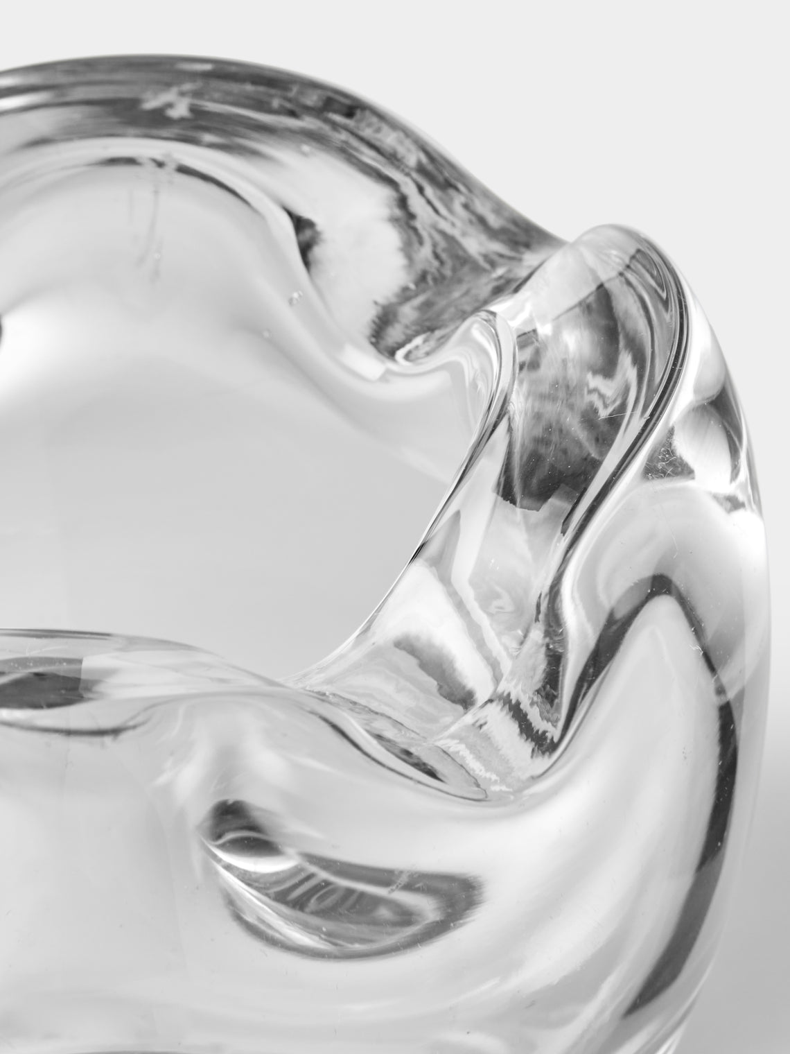 Antique and Vintage - Mid-Century Czech Glass Ashtray - Clear - ABASK