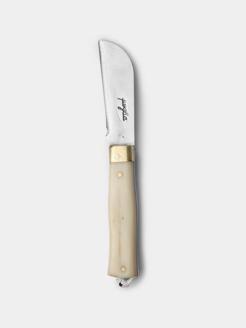 Poglia - Bone and Brass Pocket Knife - White - ABASK - 