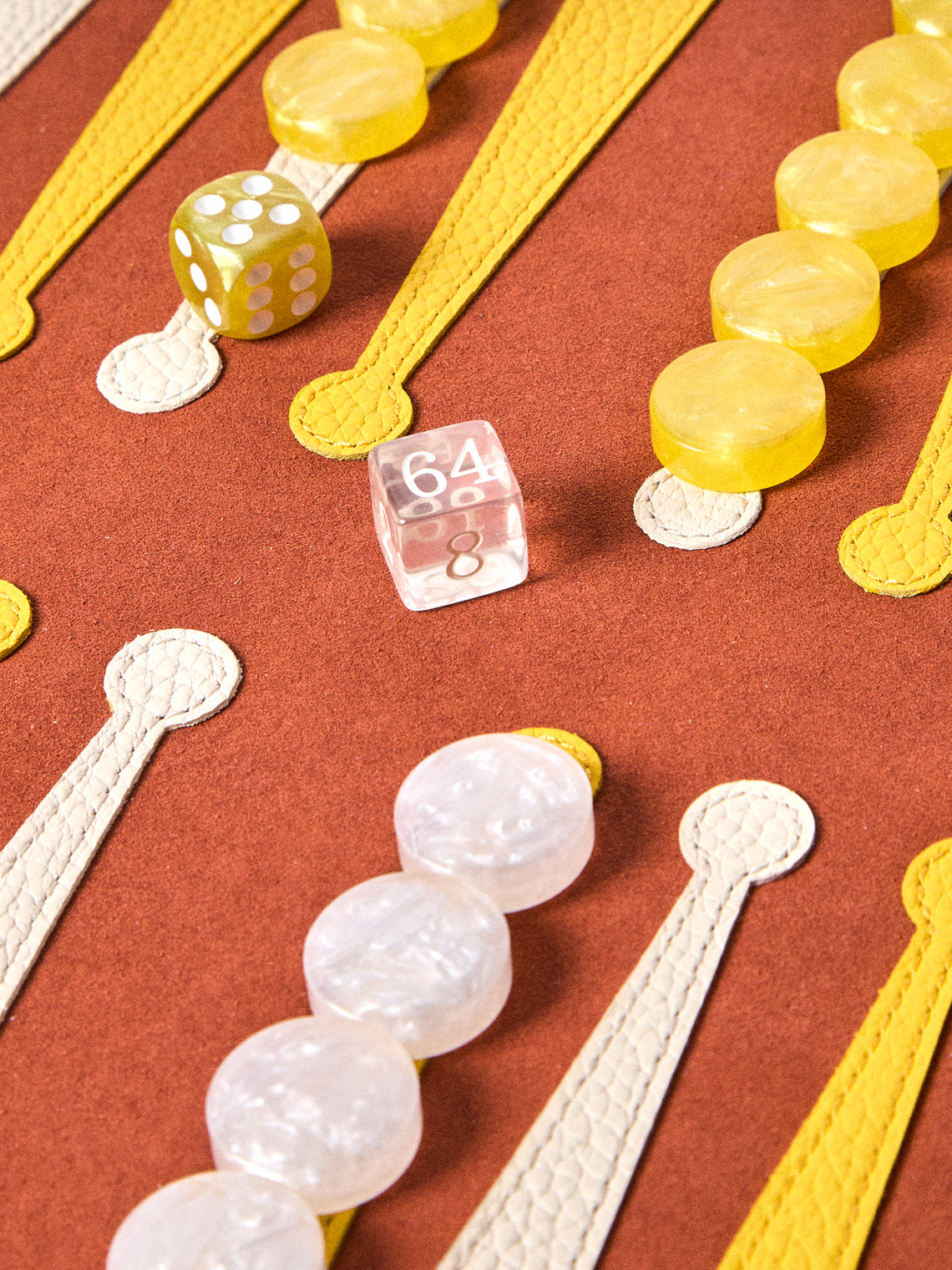 Belotier - Leather Travel Backgammon Set - Orange - ABASK
