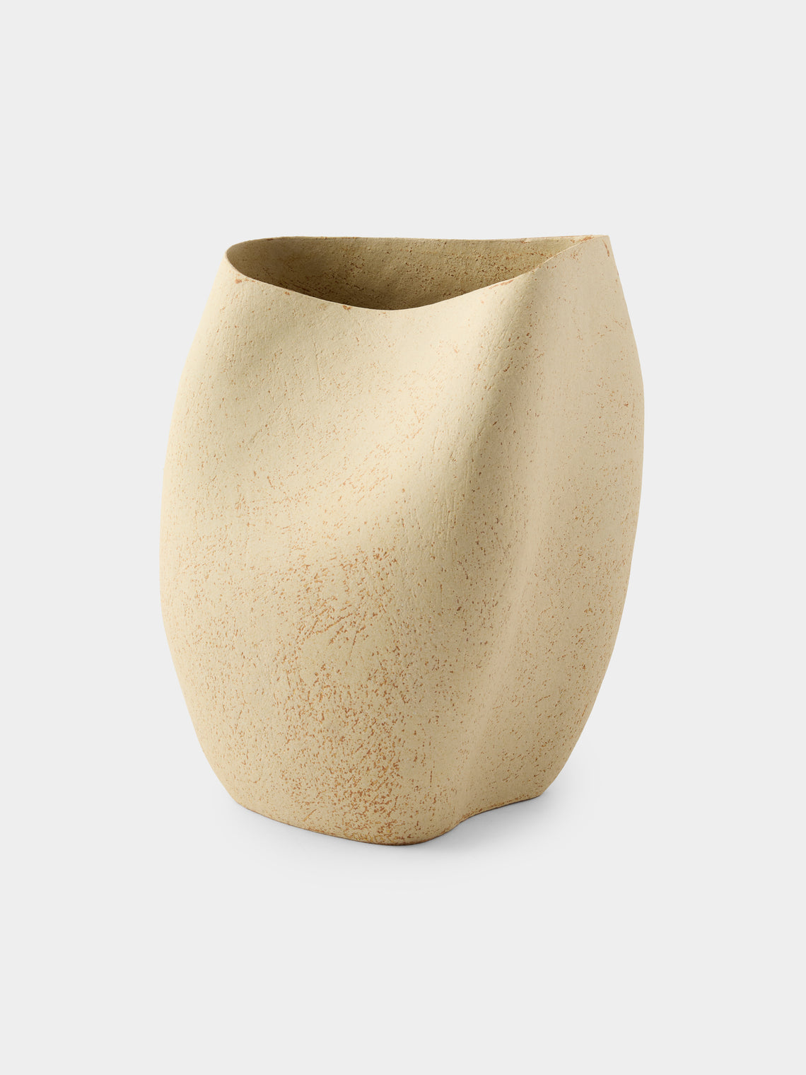 Linda Ouhbi - No. 5 Hand-Built Stoneware Vase (12.5in/32cm) - Beige - ABASK