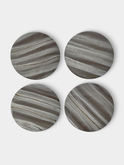 MAAR Design - | Set of 4 | Noce Hand-Painted Lacquered Placemats - Gray - ABASK - 