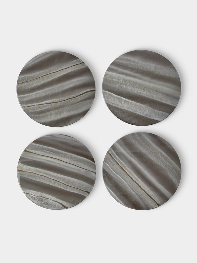 MAAR Design - | Set of 4 | Noce Hand-Painted Lacquered Placemats - Gray - ABASK - 