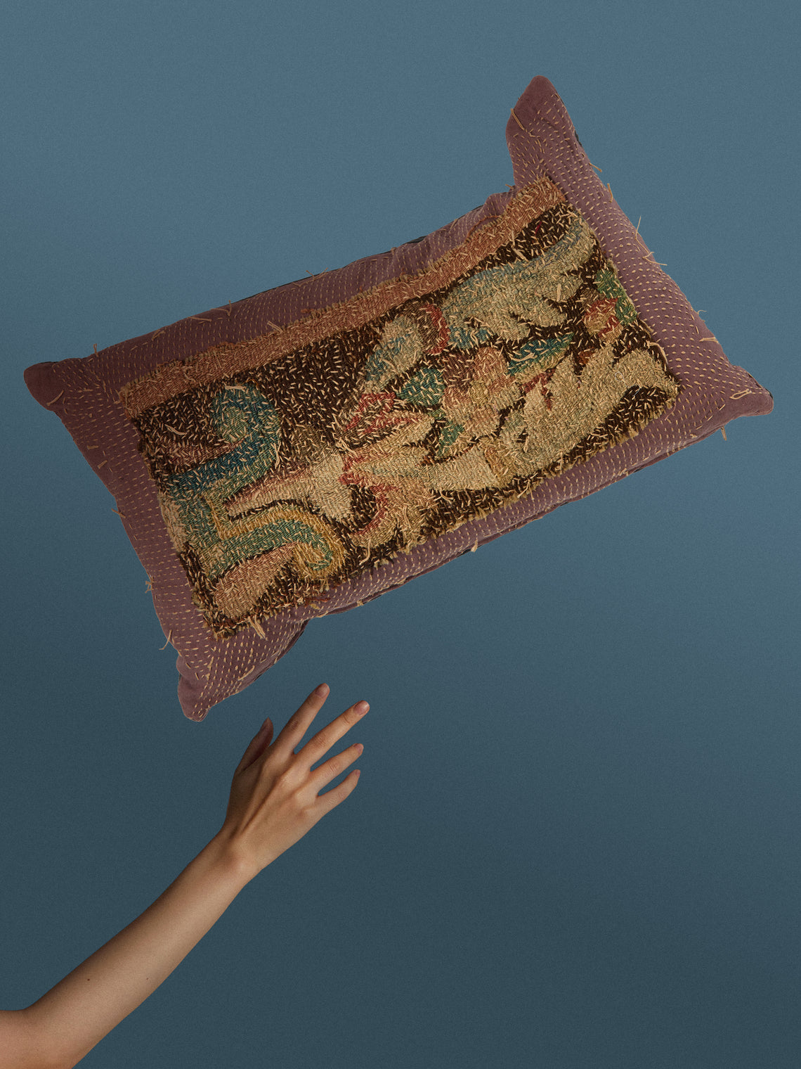 By Walid - 17th-Century Flemish Tapestry Marcella Cotton Cushion (21in/54cm) - Multiple - ABASK