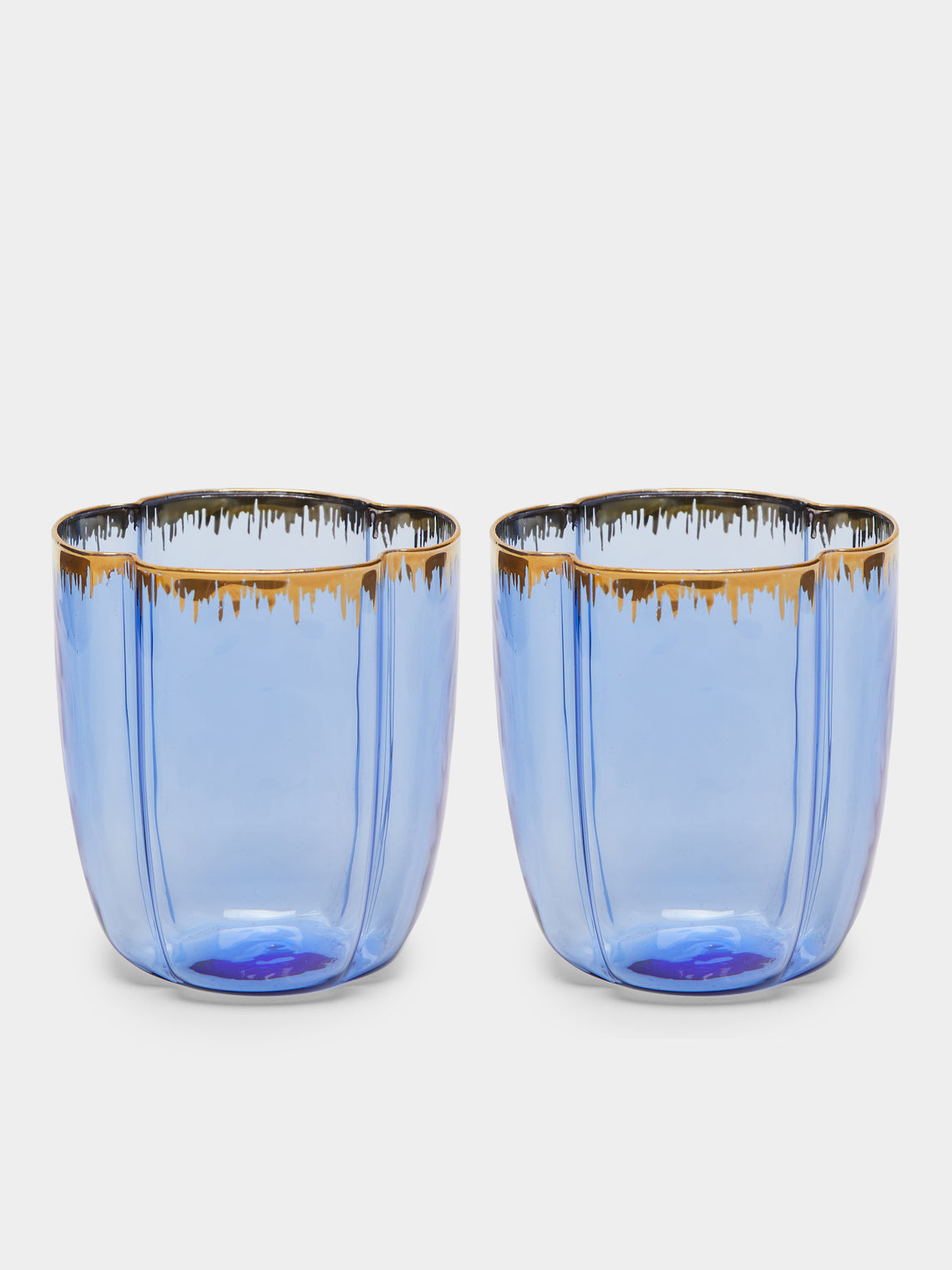 Pinto - Chance Hand-Blown Glass Tumblers (Set of 2) - Blue - ABASK