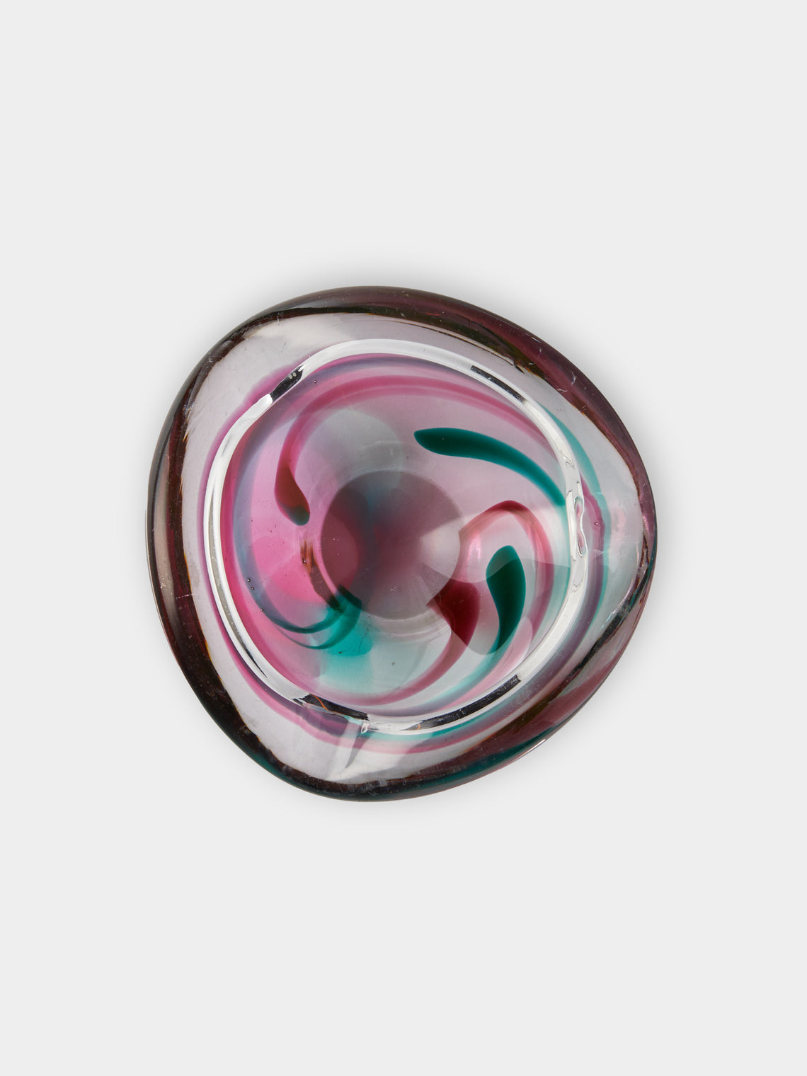 Antique and Vintage - Mid-Century Czech Glass Ashtray - Purple - ABASK