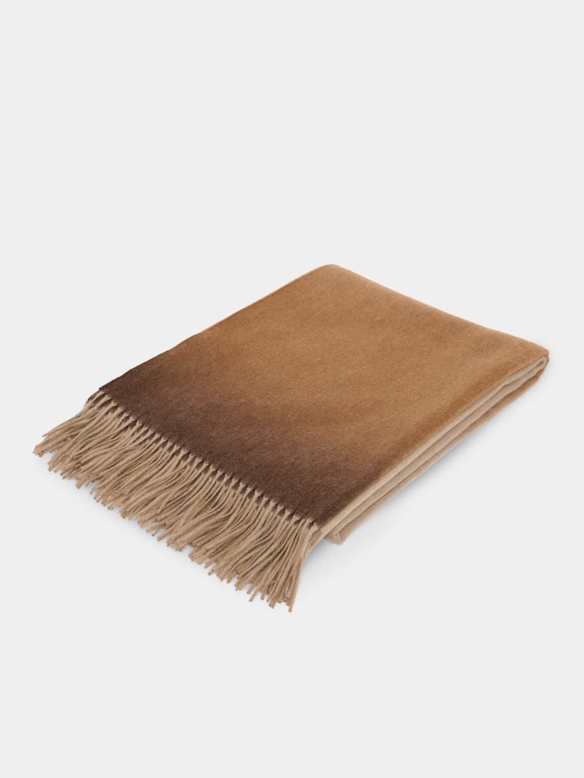 Begg x Co - Nuance Ombré Cashmere Throw (72in/1.8m) - Beige - ABASK