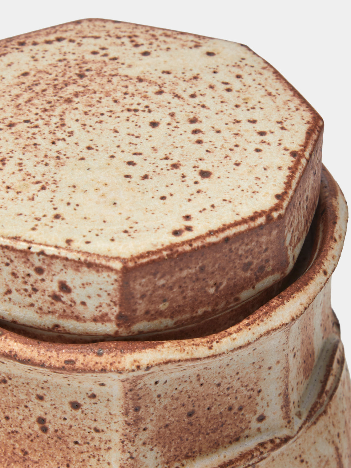 Adam Ross - Hand-Thrown Ceramic Faceted Jam Jar - Beige - ABASK