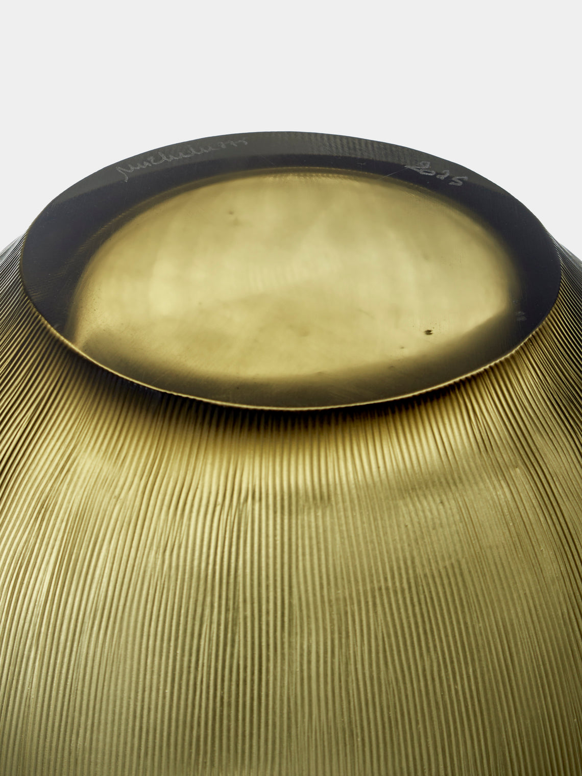 Micheluzzi Glass - Goccia Laguna Millerighe Hand-Blown Murano Glass Vase (8in/20cm) - Green - ABASK