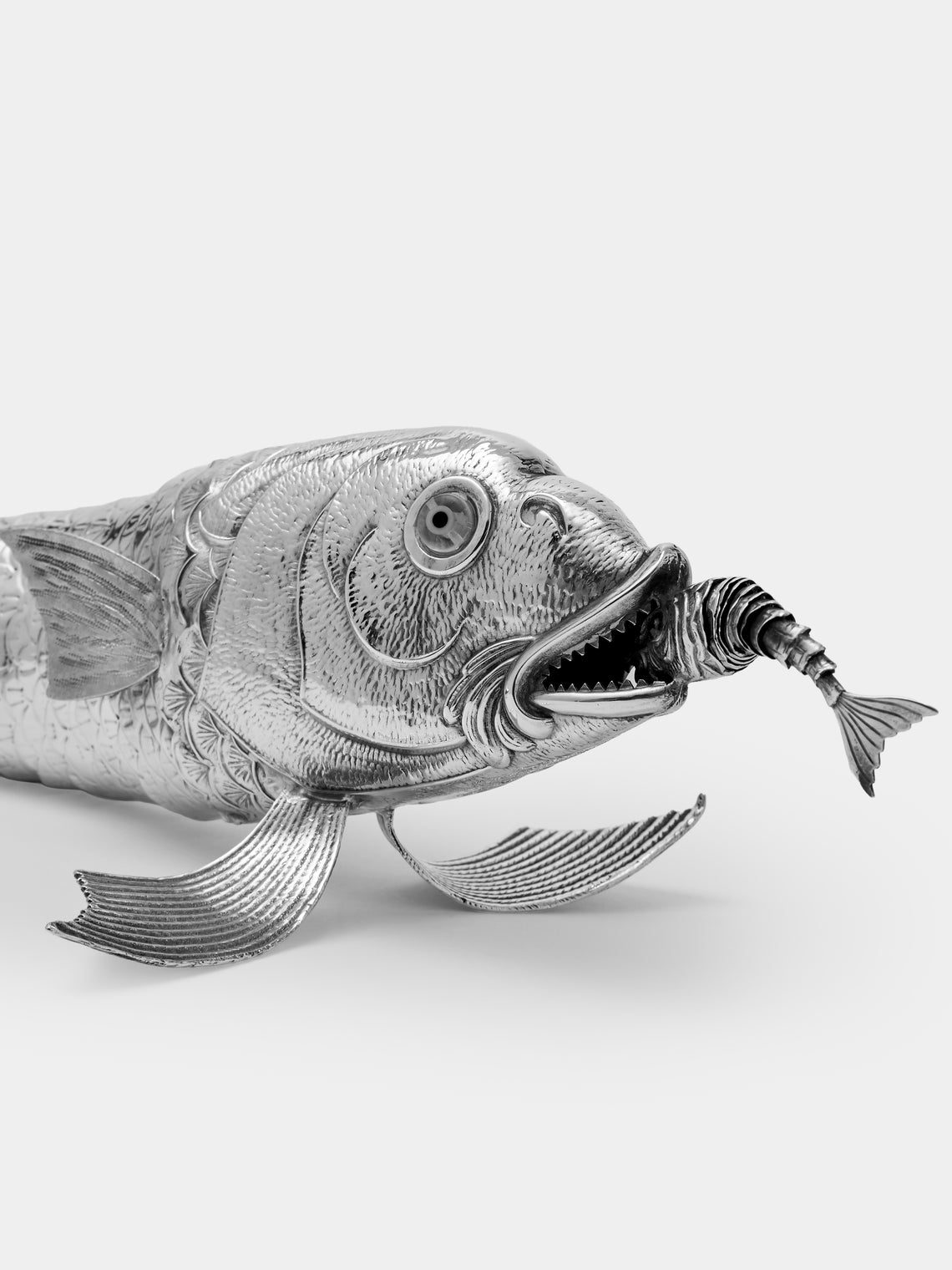 Antique and Vintage - 1930s Solid Silver Articulating Fish - Silver - ABASK