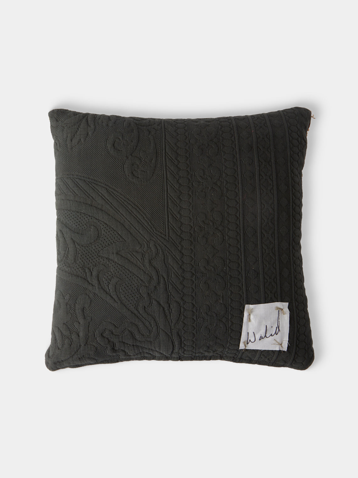 By Walid - 19th-Century Napoleon III Aubusson Tapestry Linen and Cotton Cushion (15.5in/40cm) - Multiple - ABASK