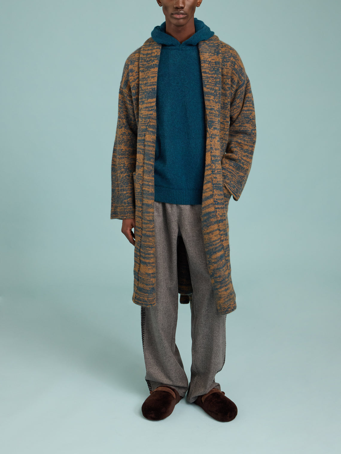 The Elder Statesman - Relaxed Cashmere Hoodie | Size: M - Blue - ABASK