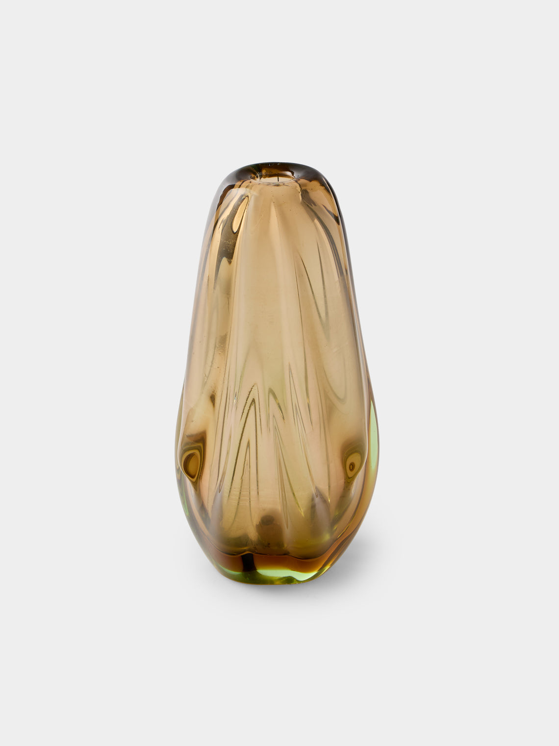 Antique and Vintage - 1950s Flavio Poli Sommerso Glass Bud Vase (8in/21cm) - Yellow - ABASK - 
