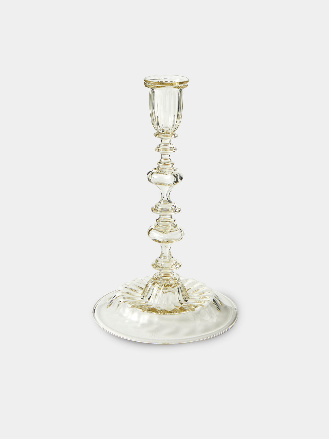 Bollenglass - Hand-Blown Glass Medium Candlestick - Smoke - ABASK - 