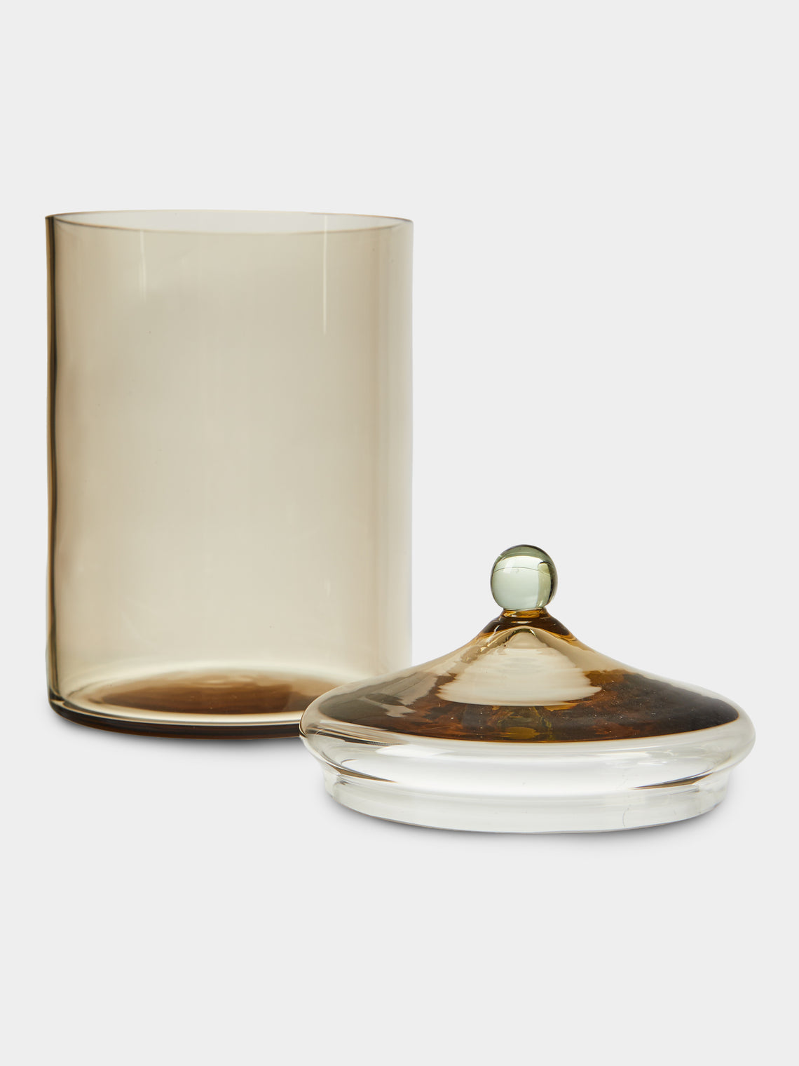 Akua Objects - Noam Hand-Blown Crystal Bonbonnière - Brown - ABASK
