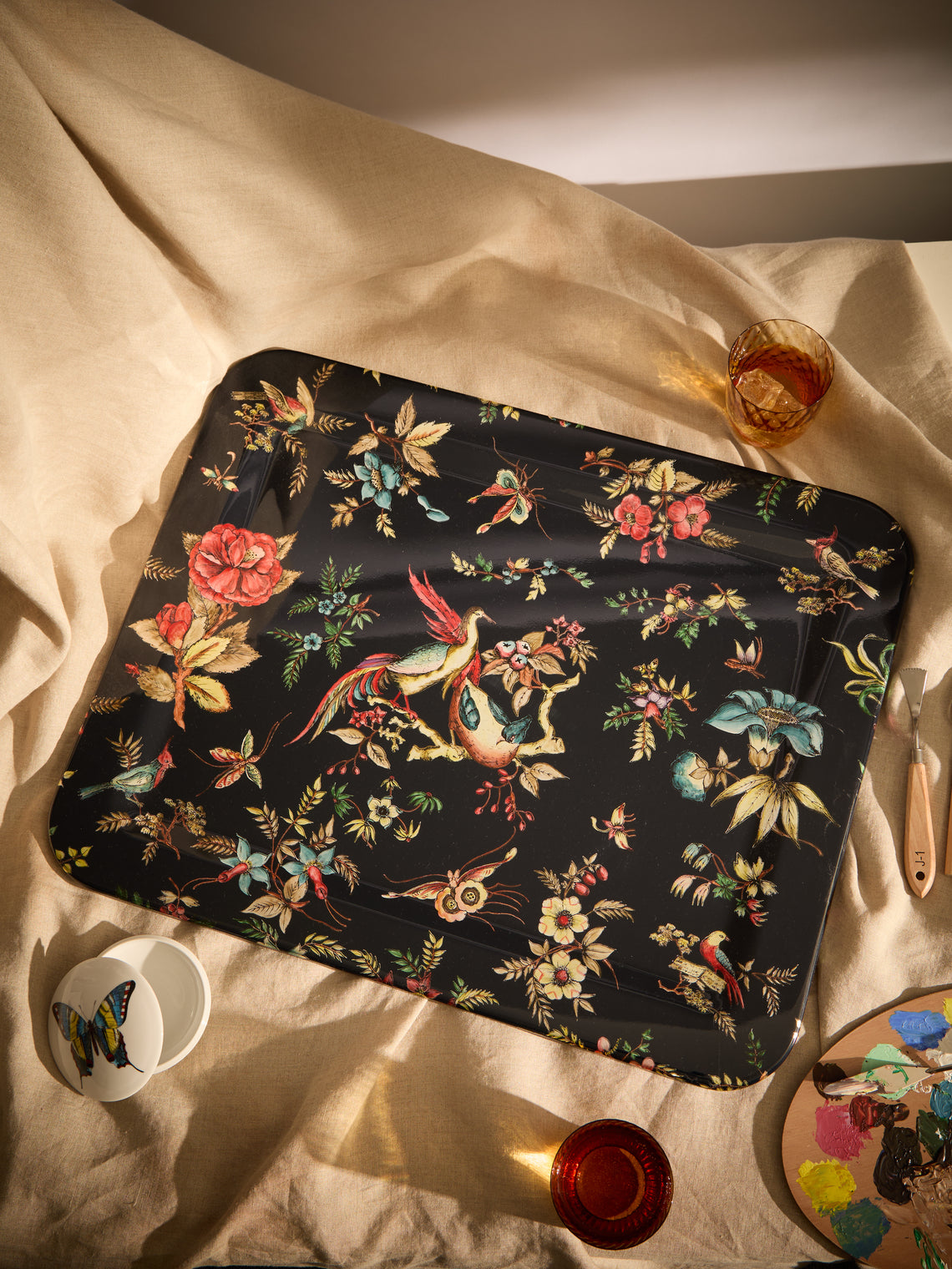 Fornasetti - Coromandel Wood Tray (23.5in/60cm) - Multiple - ABASK