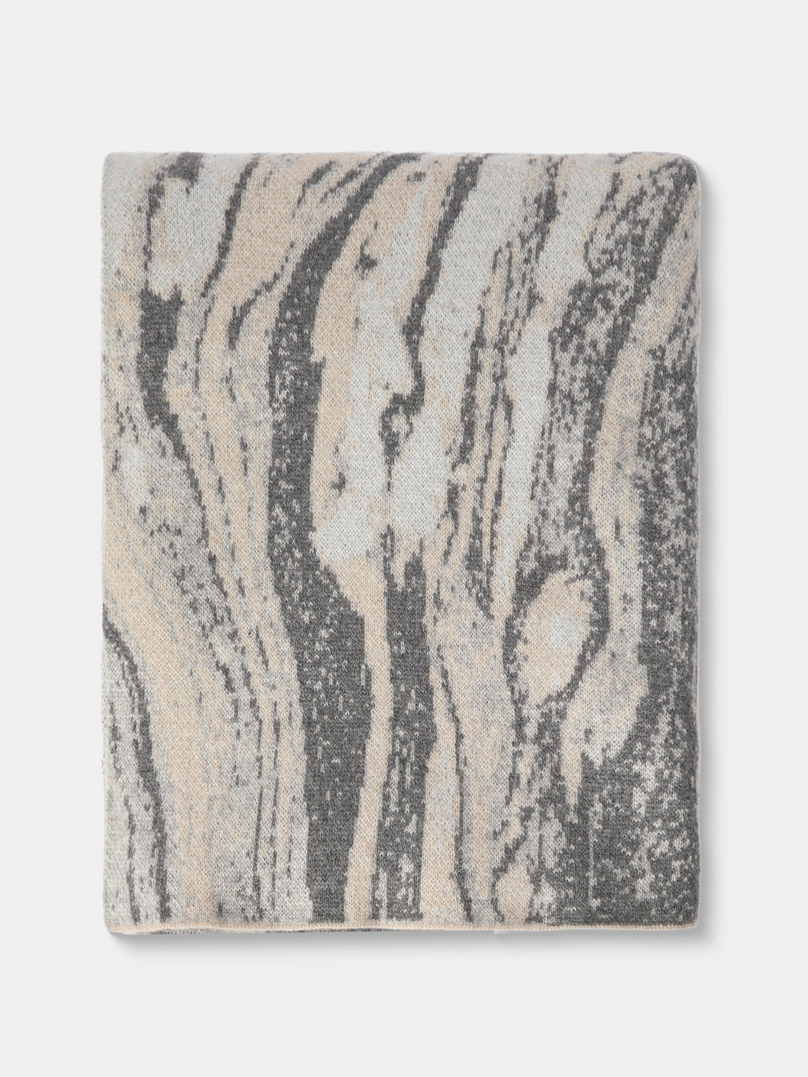 Saved NY - Marble Cashmere Throw (79in/2m) - Blue - ABASK