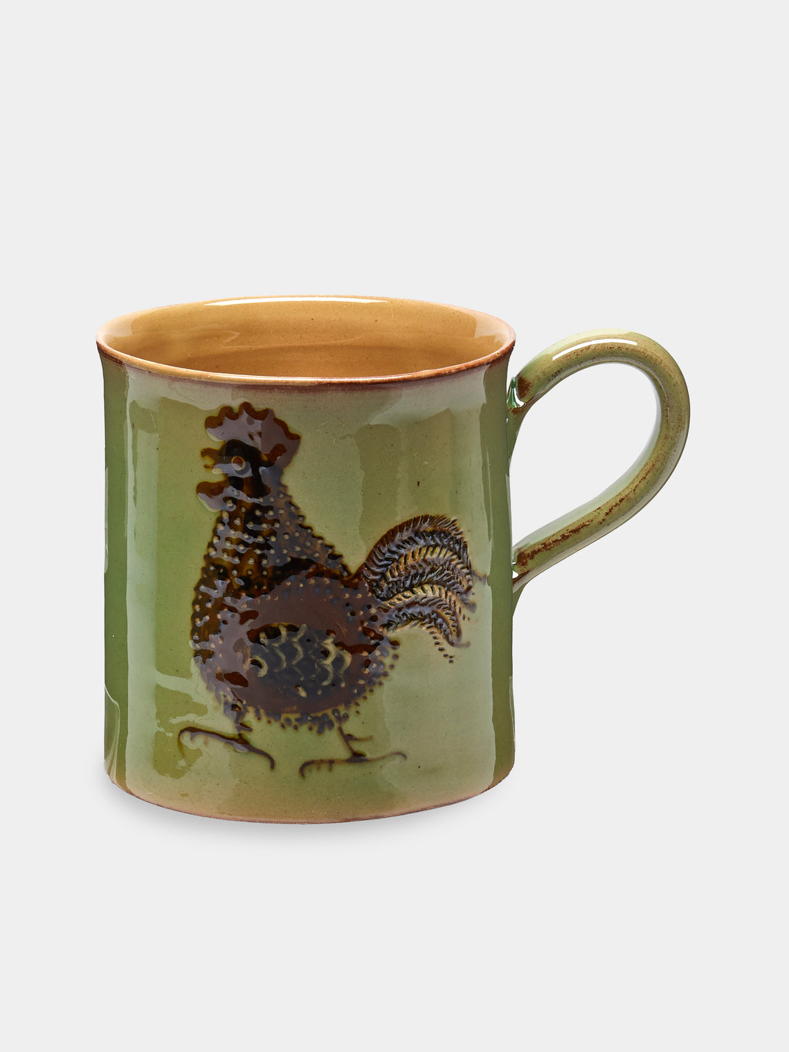 Poterie d’Évires - Animals Hand-Painted Ceramic Mugs (Set of 6) - Light green - ABASK