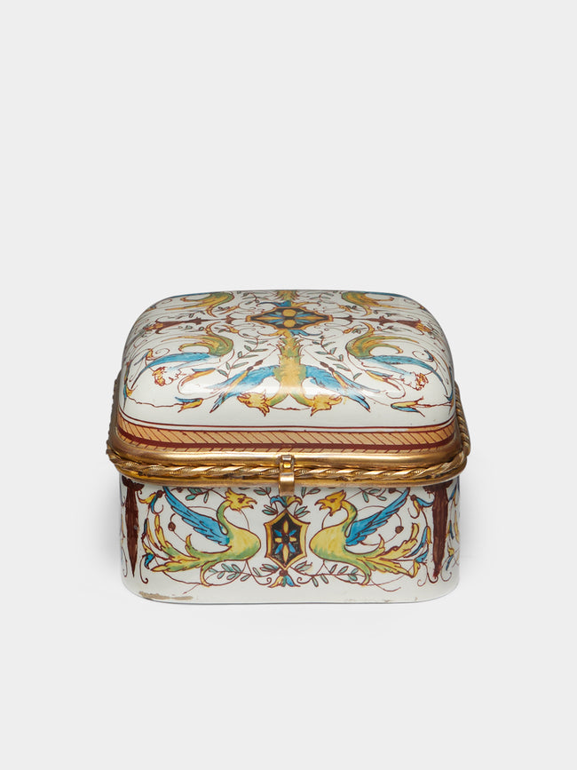 Antique and Vintage - 1840s Hand-Painted Ceramic Box -  - ABASK - 