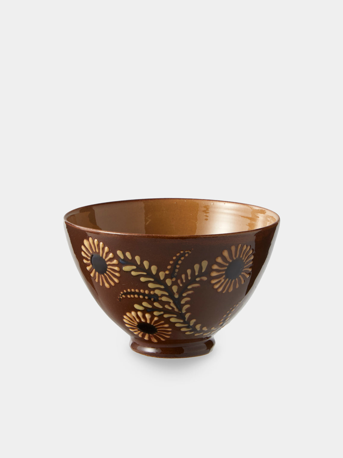 Poterie d’Évires - Flowers and Cows Hand-Painted Ceramic Small Bowls (Set of 4) - Green - ABASK