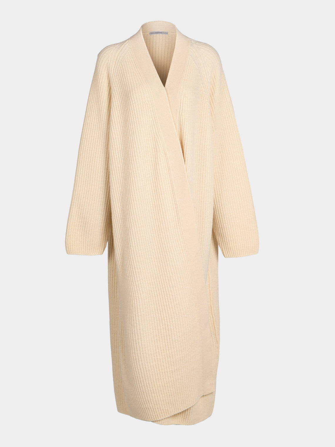 Dusan - Ribbed Wool Long Cardigan | One Size - Ivory - ABASK - 