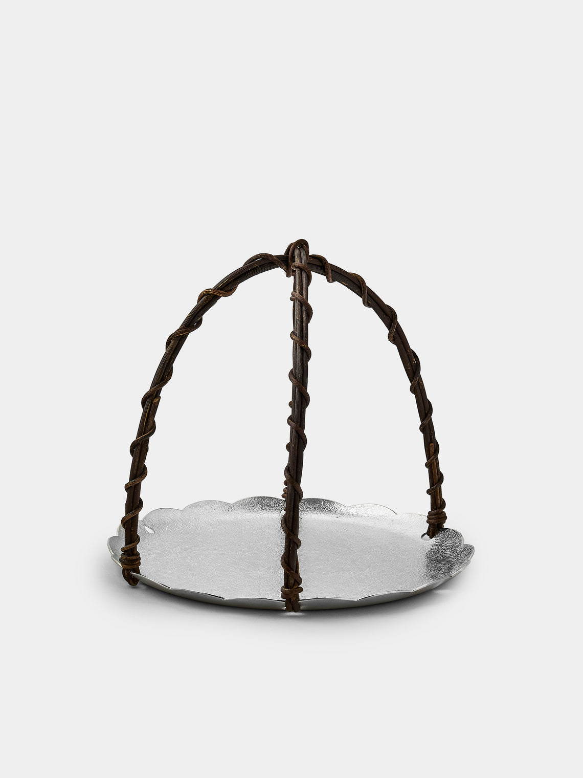 Seikado - Snowflake Pewter and Wisteria Vine Serving Plate (8in/21cm) - Silver - ABASK - 